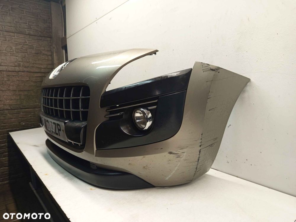 + ZDERZAK PRZÓD PRZEDNI PEUGEOT 3008 EVGC ZŁOTY PIASKOWY HALOGENY - 3