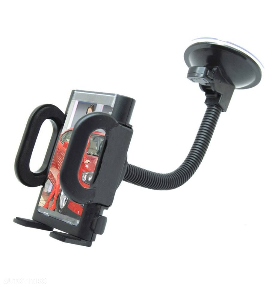 Suport telefon universal, fixare cu ventuza, brat flexibil, 55-100mm - 4
