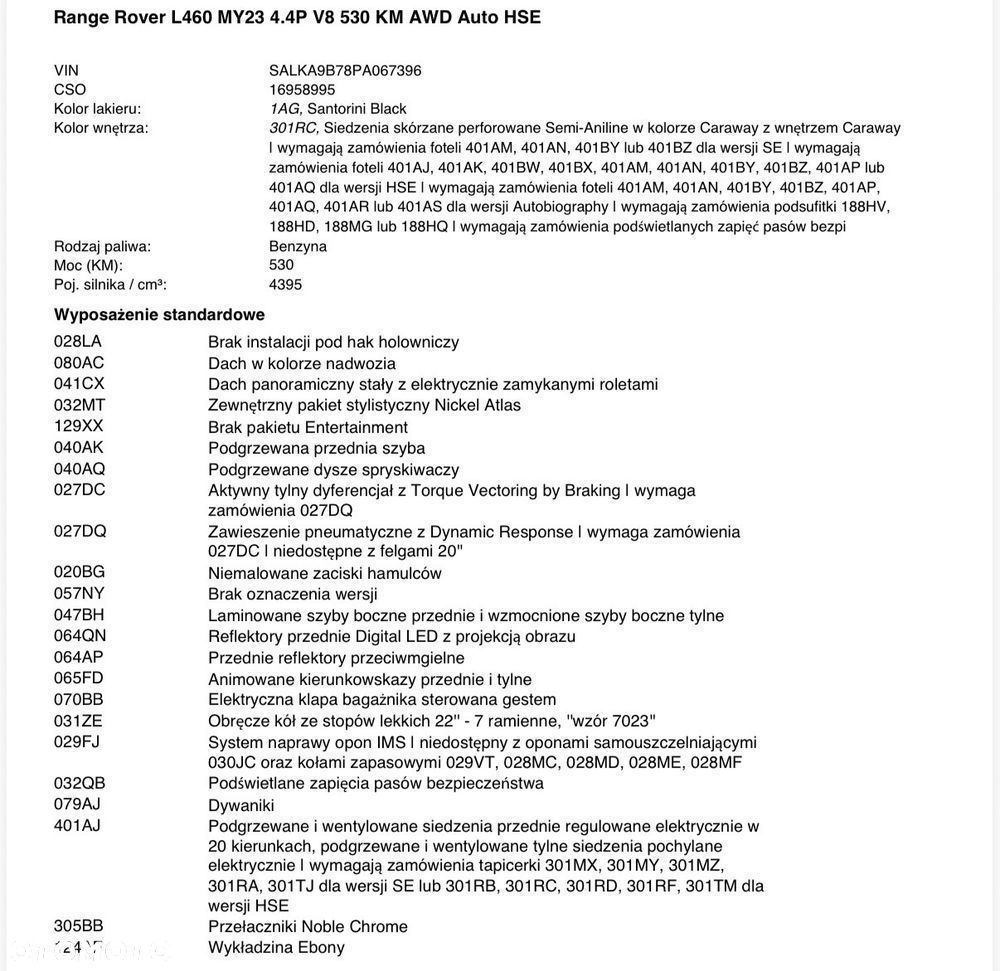 Używany Land Rover Range Rover 2023 - 665 000 PLN, 35 000 km - Otomoto.pl