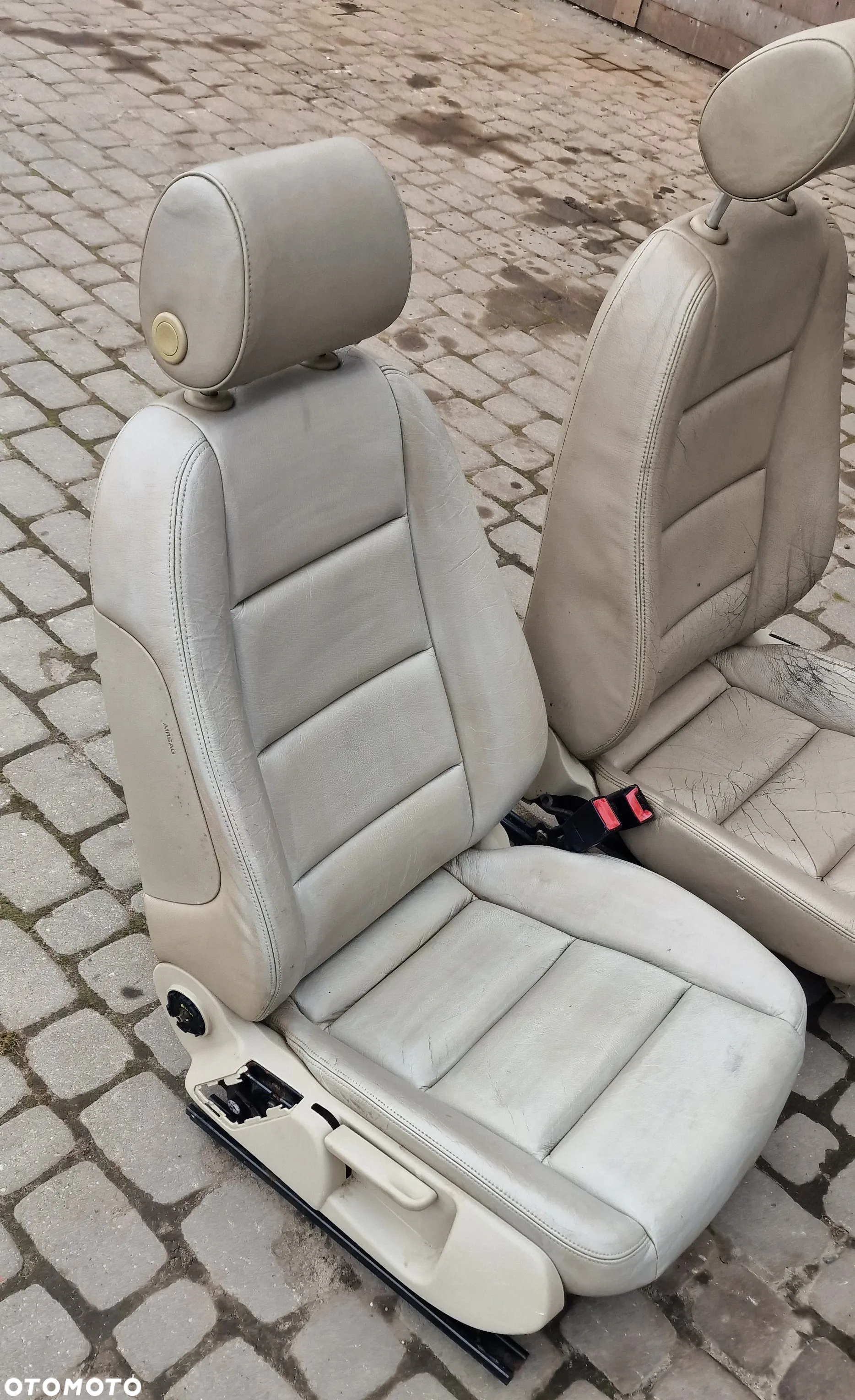 FOTEL PRAWY LEWY KANAPA TYŁ KOMPLET SKÓRA AUDI A4 B6 SEDAN - 12