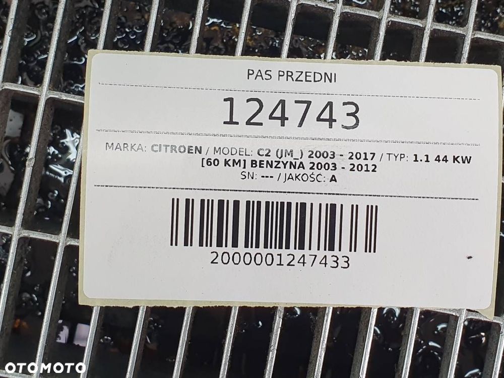 PAS PRZEDNI WZMOCNIENIE CITROEN C2 1.1 B - 9