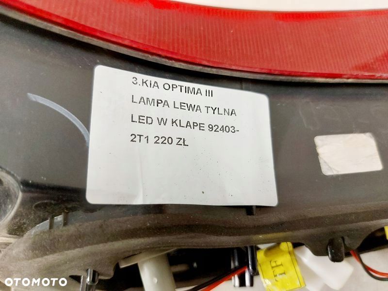 kia optima iii 3 lampa lewy tył led w klapę 92403-2t1 - 6