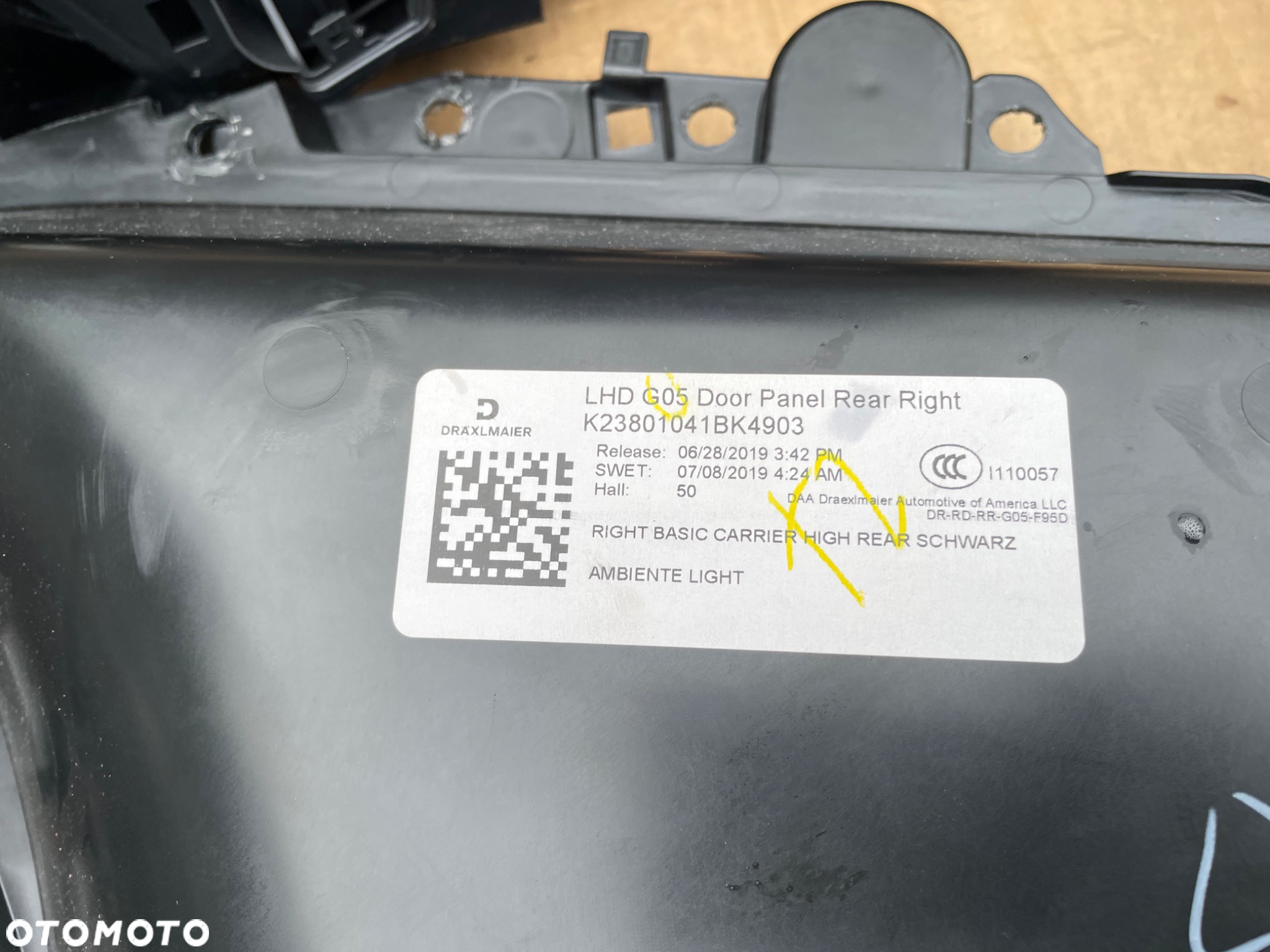 BMW X5 G05 TAPICERKA BOCZEK DRZWI TYŁ PRAWY TYLNE PRAWE ORYGINALNE CZARNY - 7