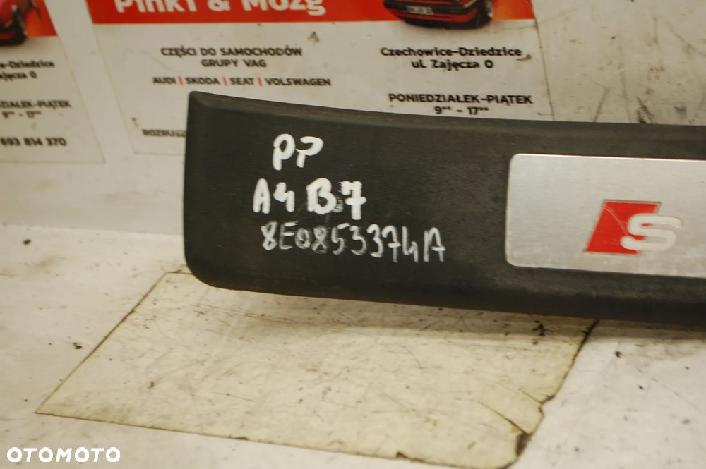 LISTWY NAKŁADKI PROGOWE PRZÓD + TYŁ AUDI A4 B7 S-LINE 8E0853375A 8E0853374A 8E0853373A - 10