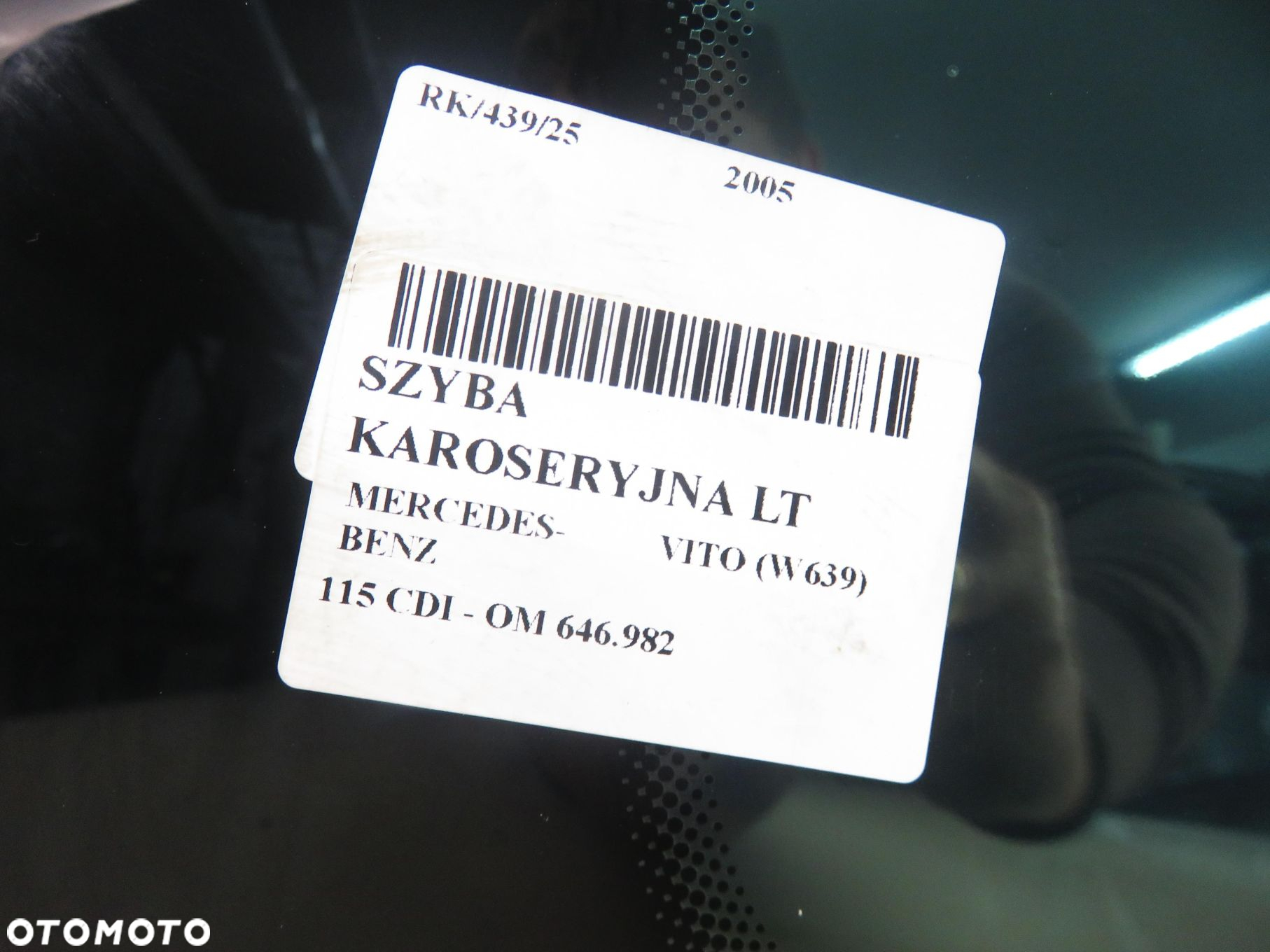 SZYBA UCHYLNA LEWA TYLNA MERCEDES VITO W639 - 6