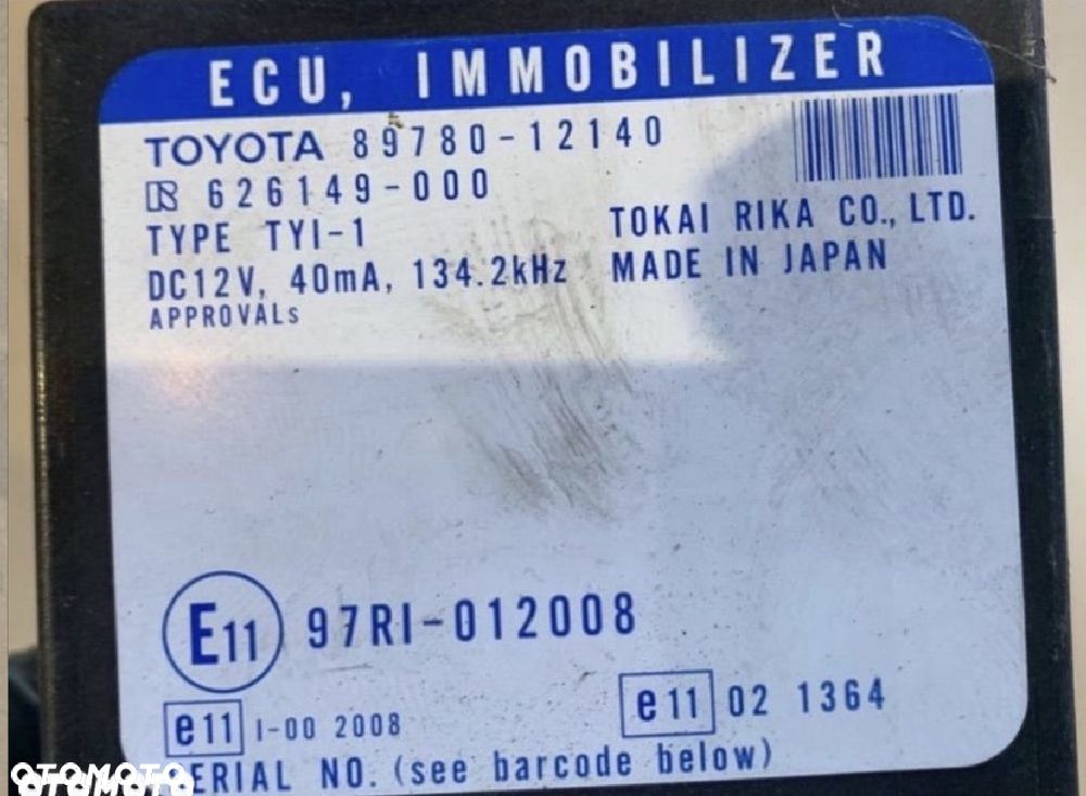 89780-12140 moduł sterownik immobilizera Toyota corolla e12 - 2