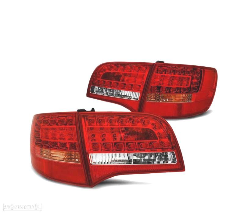 FAROLINS TRASEIROS LED PARA AUDI A6 C6 AVANT 05-08 VERMELHO BRANCO - 2