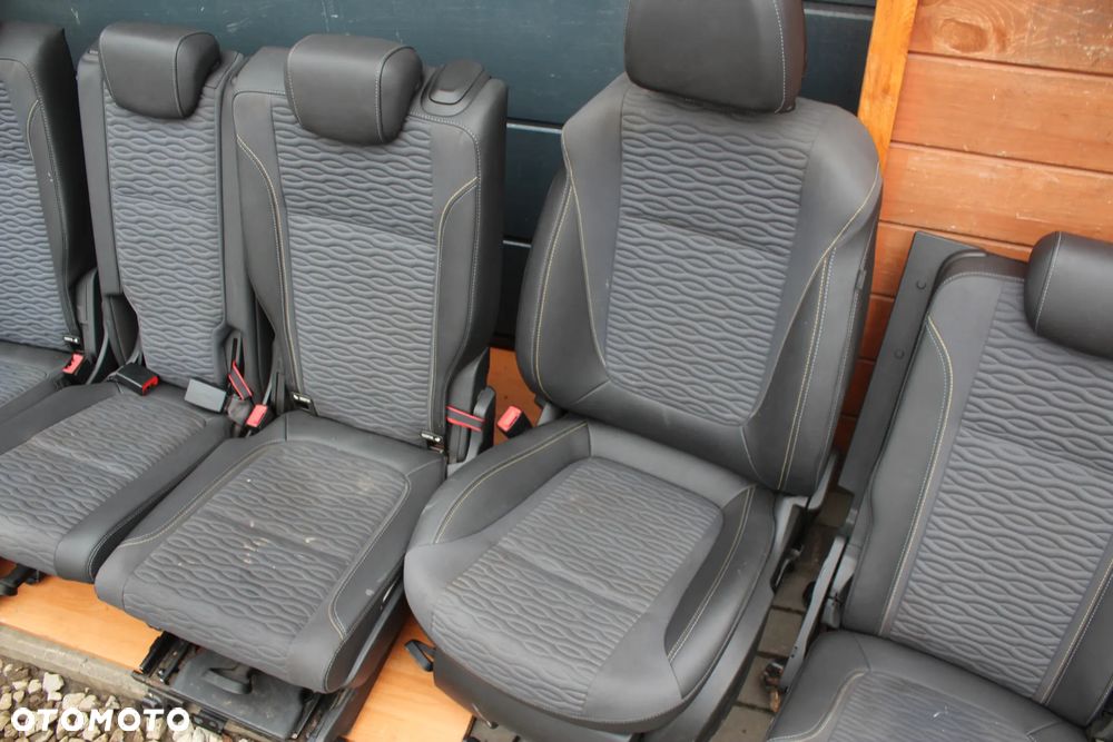 KOMPLET PRZEKŁADKA FOTELE BOCZKI PLASTIKI WYKŁADZINA PASY OPEL ZAFIRA C 7 OSÓB PÓŁSKÓRA - 5