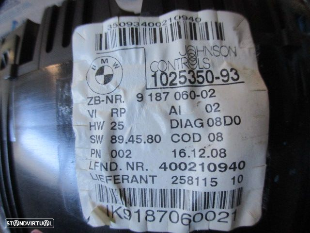 Quadrante 918706002 102535093 BMW  E90 FASE 2 2009 318D 143CV 4P PRETO KM/H DIGITAL - 4