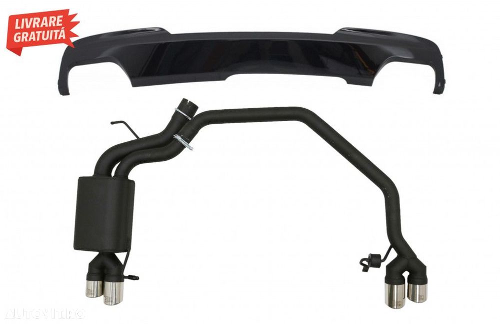 Difuzor Negru Lucios cu Sistem Evacuare BMW Seria 5 F10 (2011-2016) - 1