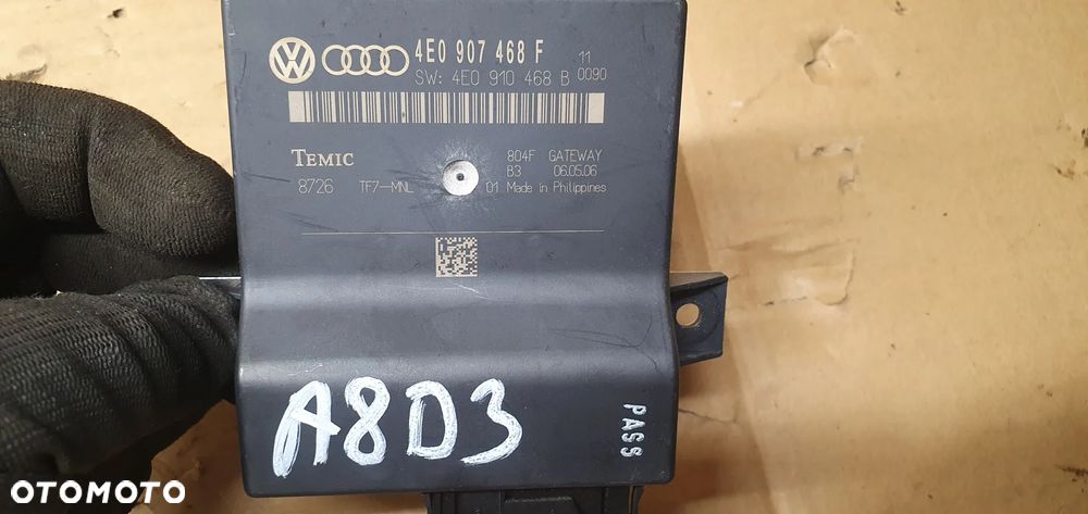 Moduł sterownik Gateway Audi A8 D3 4E0907468F 4E0910468B - 4