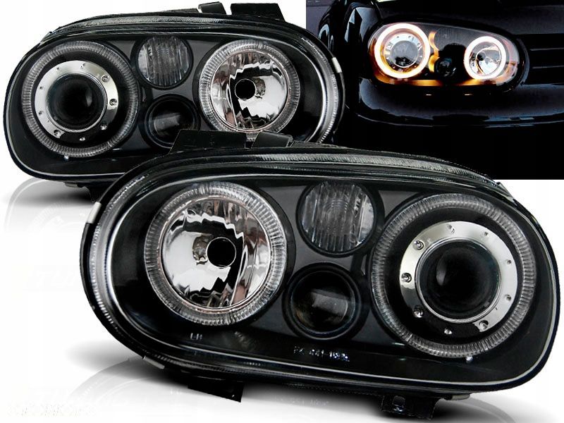 Reflektory Lampy kpl Ringi Angel Eyes Tuning Black Depo VW Golf IV 4 1j 97- - 1