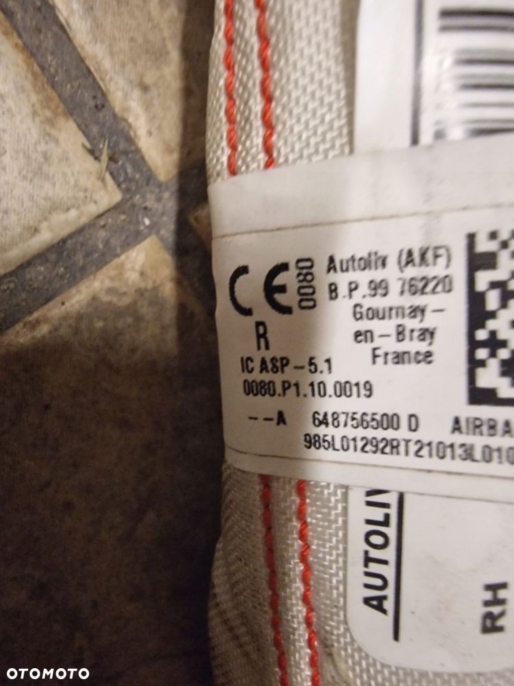 kurtyna airbag prawa dacia sandero stepway iii 648756500d - 2