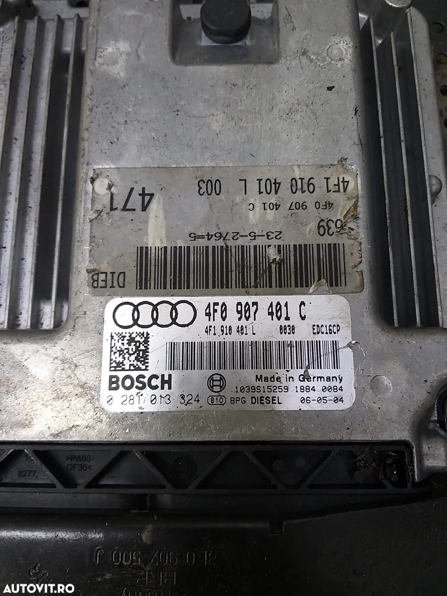 Ecu calculator motor 2.7 tdi audi a6 c6 4f 4f0907401c 4f1910401l 0281013324 - 2