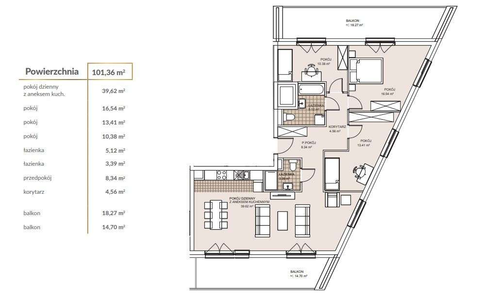 Dwa balkony/Duży salon/3 strony świata