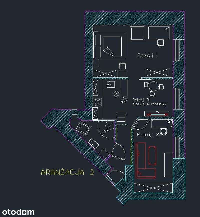 Stare Miasto - Kazimierz apartament 3p. - 48 m2 .