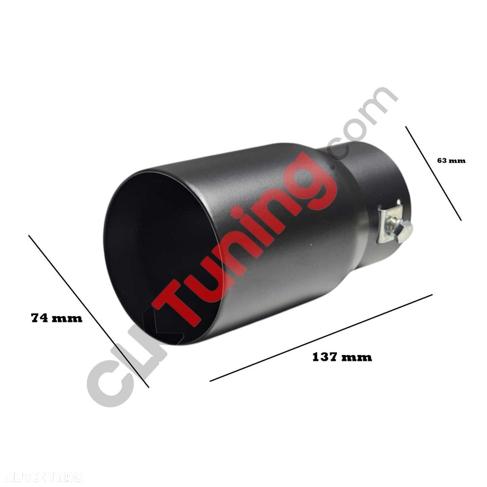 Ornament toba negru mat 74 mm 7,4 cm - 4