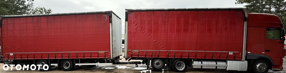 DAF XF460 SUPER SPACE CAB 6x2 JUMBO OŚ PODNOSZONA AUTOMAT ZABUDOWA WIELTON FIRANKA DŁ:7.80m + PRZYCZEPA TANDEM WIELTON FIRANKA DŁ:7.80m OSIE BPW ZESTAW PRZESTRZENNY PRZEJAZDOWY 120m3 ŁADNY - 7