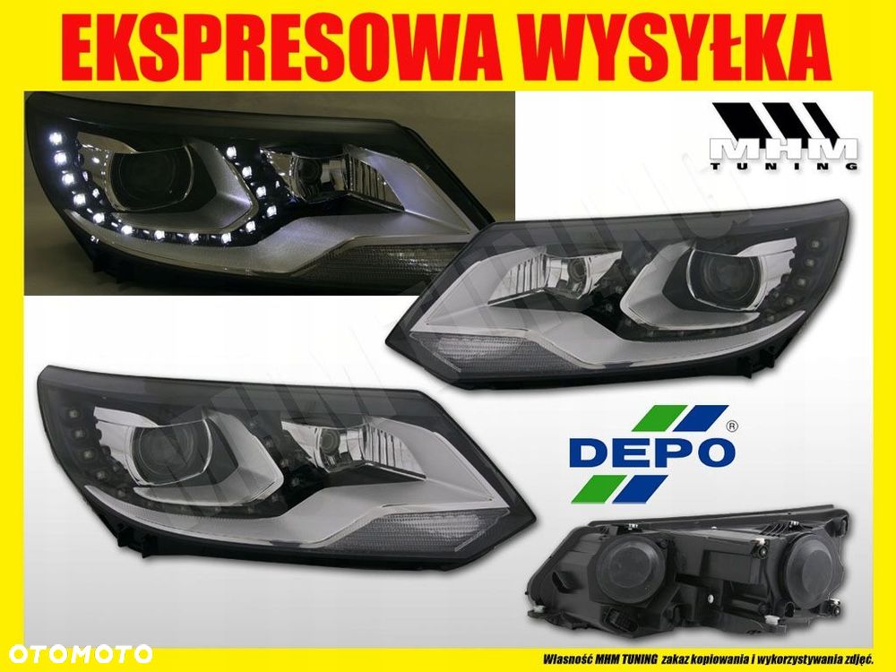 Reflektor Lampa kpl Day line light LED DRL diody Tuning VW Tiguan 5n FL 11- - 3