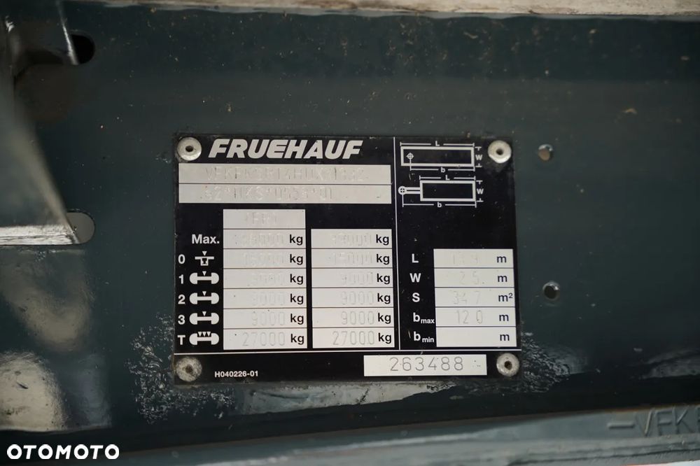 Fruehauf FIRANKA / OŚ PODNOSZONA / WINDA DHOLLANDIA  2 000 KG / MOCNA PODŁOGA / - 31