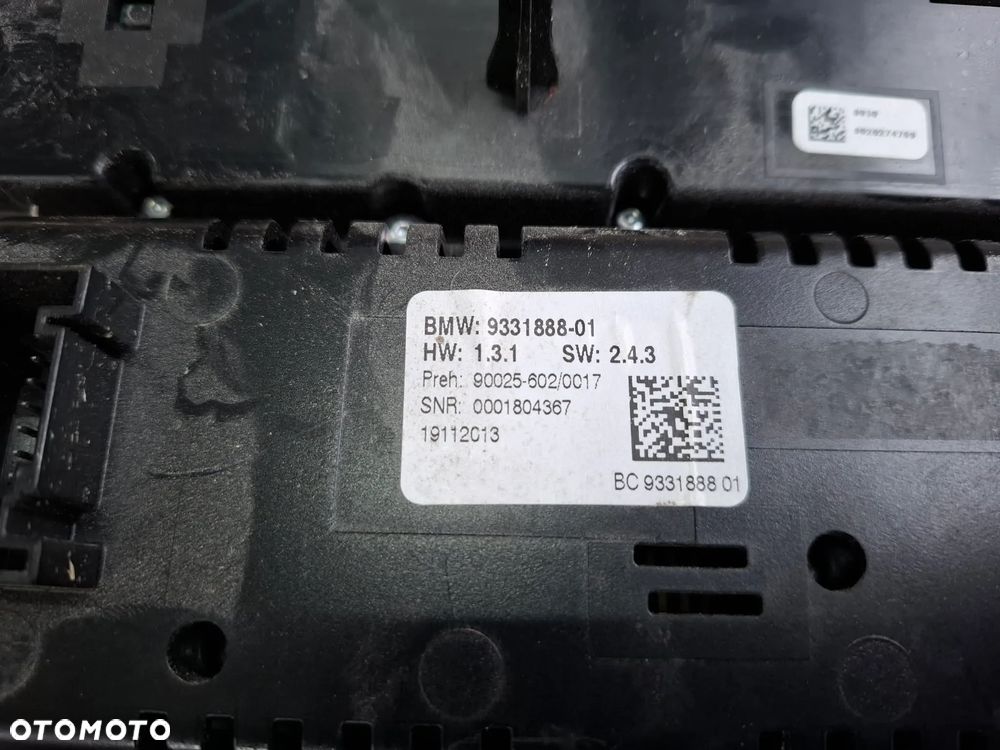 PANEL KLIMATYZACJI PRZEŁĄCZNIK BMW F10 F11 F07 5 GT 9331888 - 5
