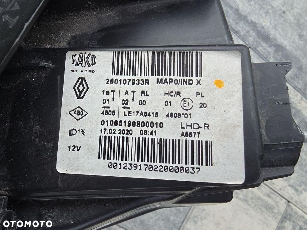 RENAULT CLIO 5 V Lampa prawa Kompletna Full Led 280107933R Długi Led Chrom - 11