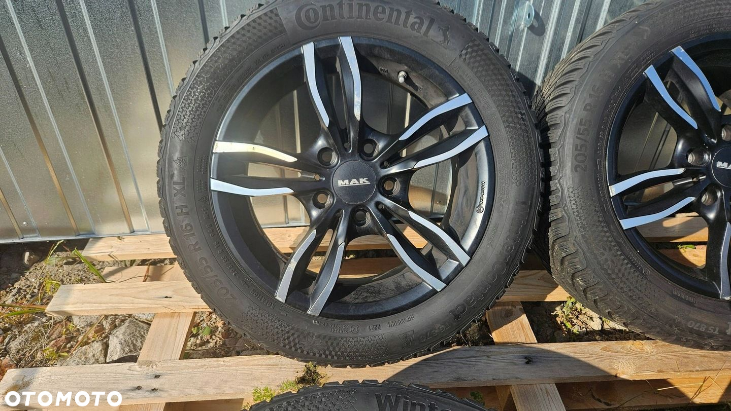 FELGI MAK 7x16 ET40 5x120 OPONY CONTINENTAL ZIMA 205/55 R16 8MM 2021 rok - 4