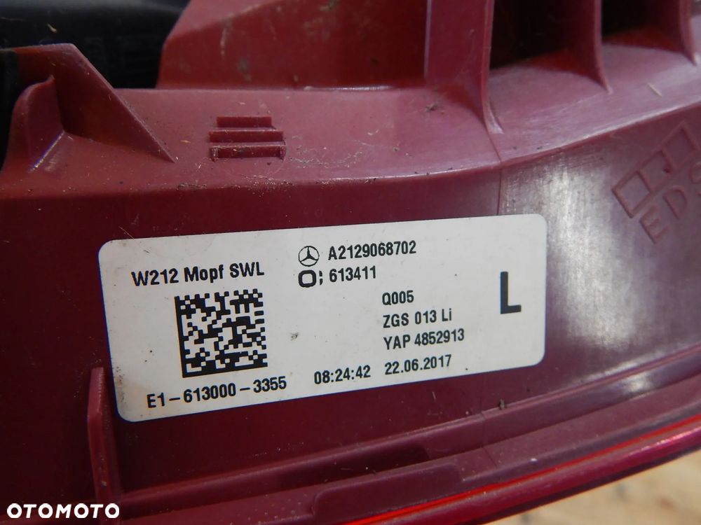 Lampa prawy tył LED Mercedes E klasa 212 W212 Lift 12-16 Sedan Łuków części - 8