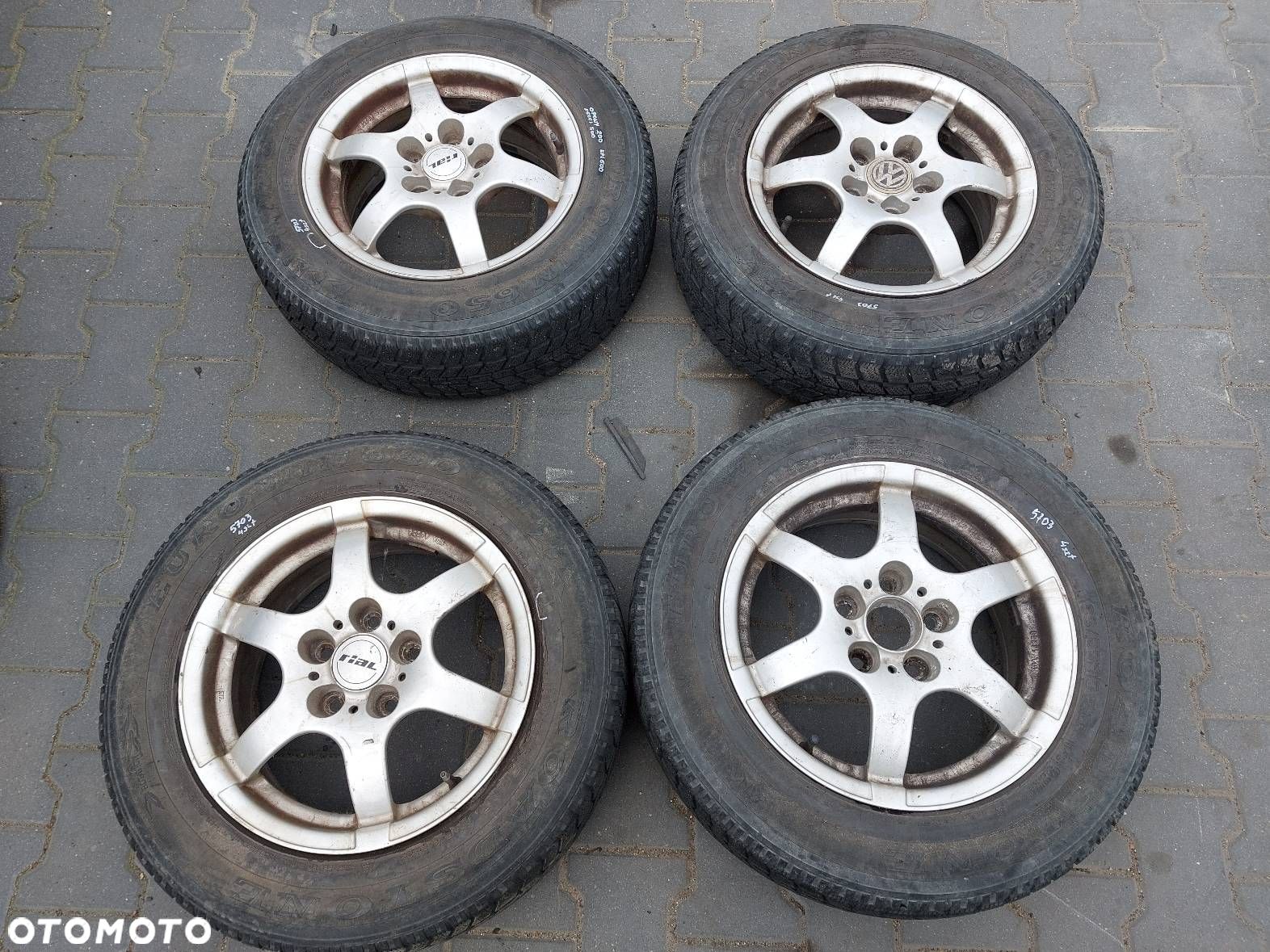 FELGI ALUMINIOWE 4 SZT KOMPLET 5x112 6,5Jx15 ET45 FI57,1 VW KBA46258 - 1