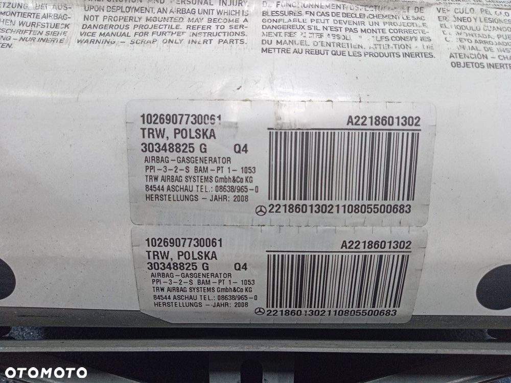 MERCEDES S KLASA W221 DESKA KONSOLA PODUSZKI PASY KPL EU - 7