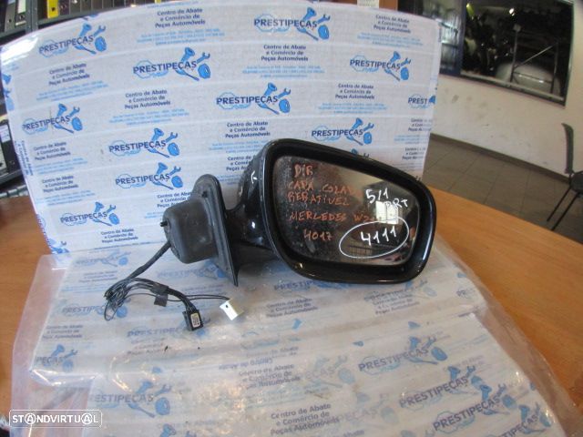 Espelho Esp4111 MERCEDES CLASSE E 3 BREAK S211 FASE 2 2008 2.2CDI 220 170CV 5P PRETO DRT REBATIVEL COM PISCA 9 + 2 PINOS Danificado Capa Colada - 1