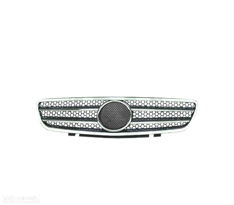 GRELHA FRONTAL MERCEDES SL R230 01-06 LOOK SPORT AMG CROMADA PRETA - 2