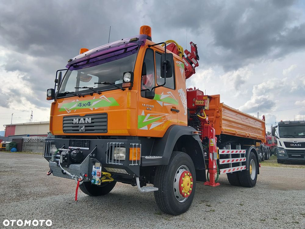MAN Dłuzyca Man le 220 4x4 hds wywrotka wciagarka energetyka kiper blokady komunalny czołownica - 13
