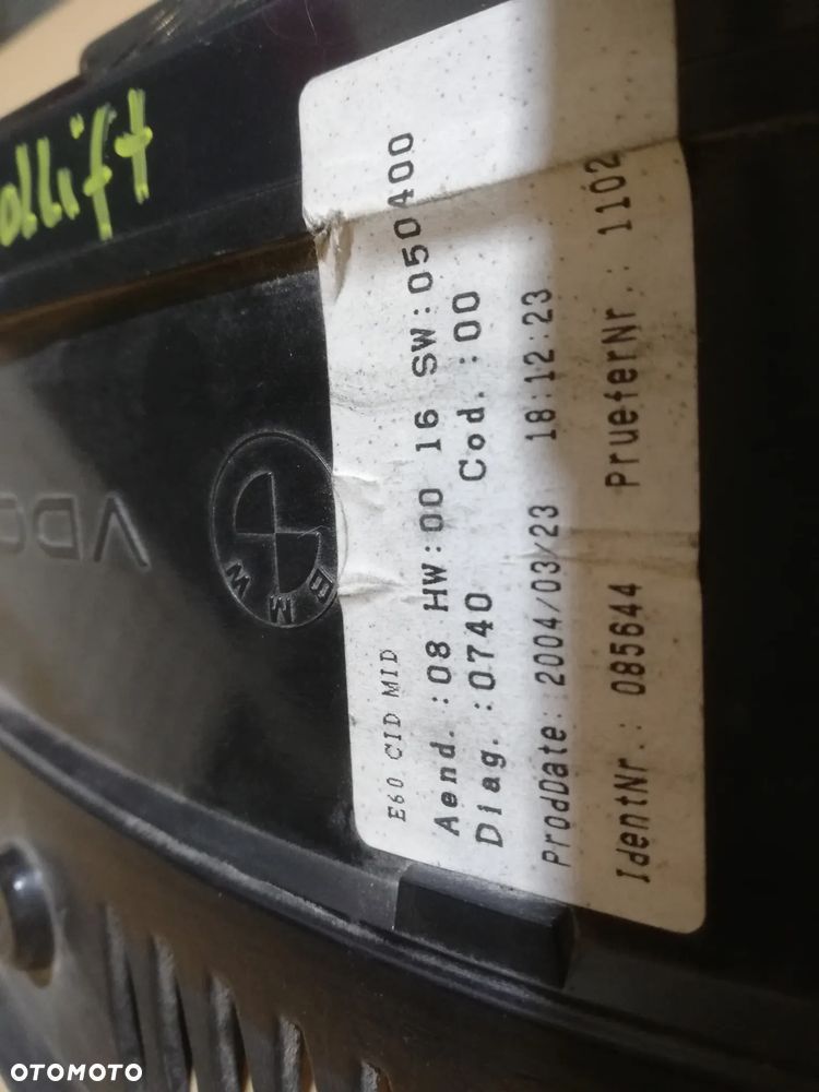 WYŚWIETLACZ RADIA BMW SERIA 5 E60 65.82-6945661 - 3