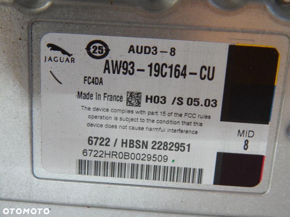 Radio czytnik ekran monitor nawigacja moduł DAB wzmacniacz audio Jaguar XF x250 xj xe 07-15 Range Rover Vogue L405 Łuków części - 11
