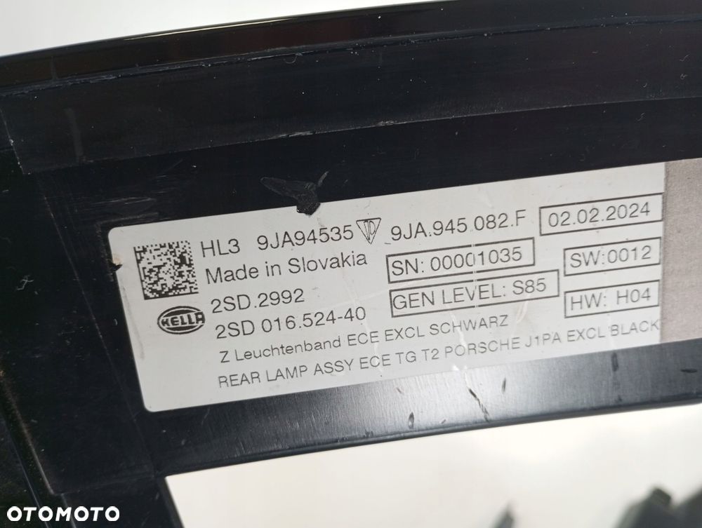 Lampa TYLNA PORSCHE TAYCAN PRAWA LEWA 9JA-945096-A 9JA945095-A 9JA-945082-F - 6