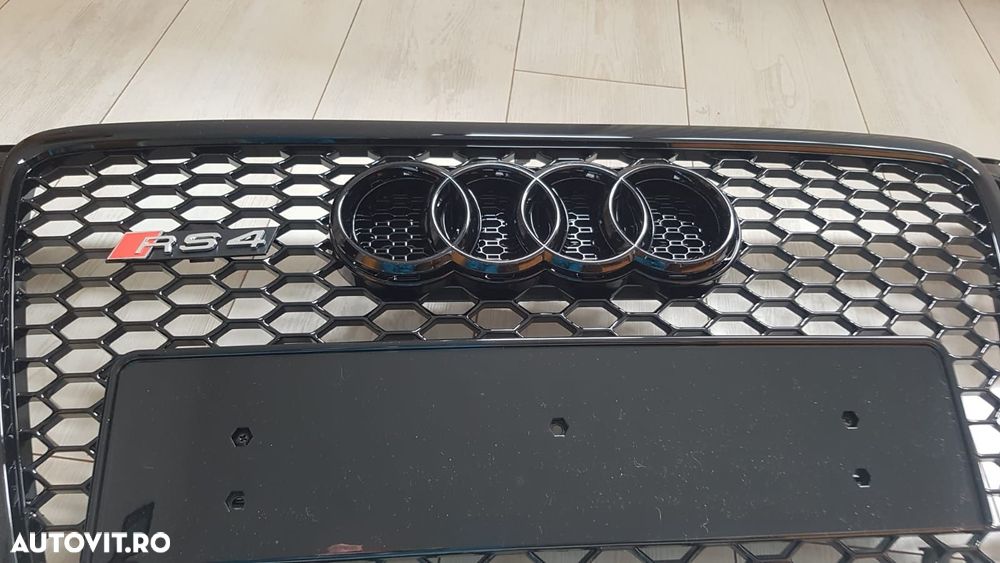 Grila-Fagure-RS4-Look-Audi-A4-B8-2008-2012-Neagra-Lucios-Premium-Noua - 4