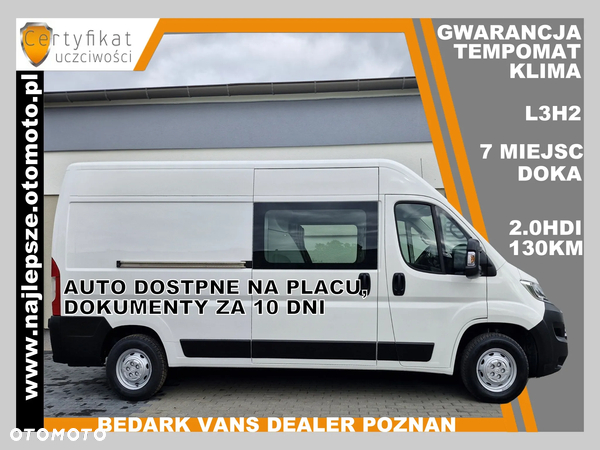 Peugeot Boxer L3H2, BRYGADÓWKA, 7 miejsc, DOKA, tempomat, klima,