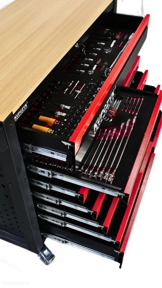 Wózek warsztatowy narzędziowy 12 szulad wyposażenie 471 elementów Kupczyk TOOLCAR 471B - 5