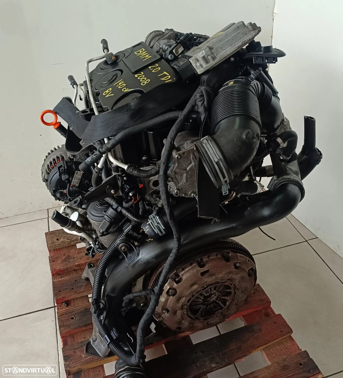 Motor VW Eos 2.0TDI 140cv BMM 8V ano 2008 - 6