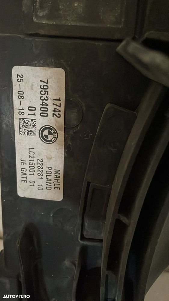 Electroventilator termocupla BMW SERIA 5 G30 G31 2.0 benzina hybrid 1742 7953400 01, 8686164 01 - 3