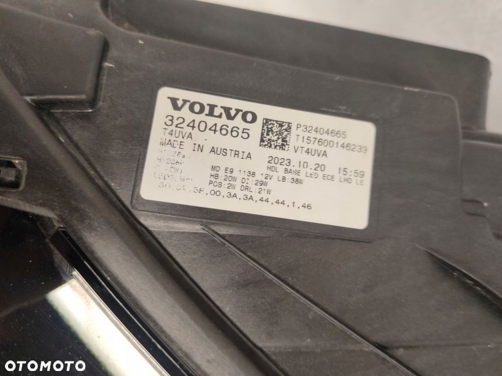 volvo xc40 lift full led base komplet lamp przednich 32338909, 32404665 - 9