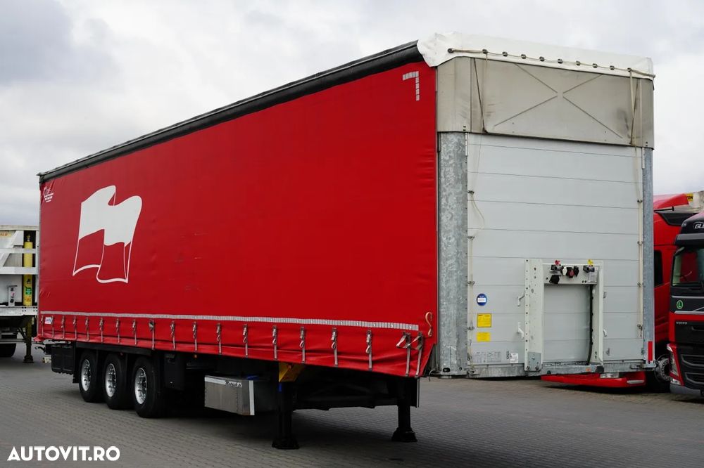 Schmitz Cargobull CORTINĂ / MEGA / PLATĂ JOSĂ / CAMION DIN OȚEL - 9 M / ACOPERIȘ CULISANT / AXĂ CULISANTĂ - 1