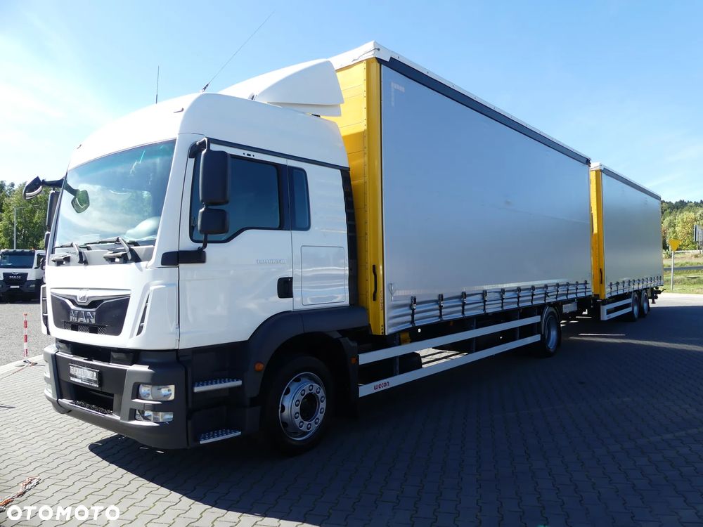 MAN TGM 18.340 / FIRANKA + WINDA / ZESTAW 38 EURO PALET / - 2