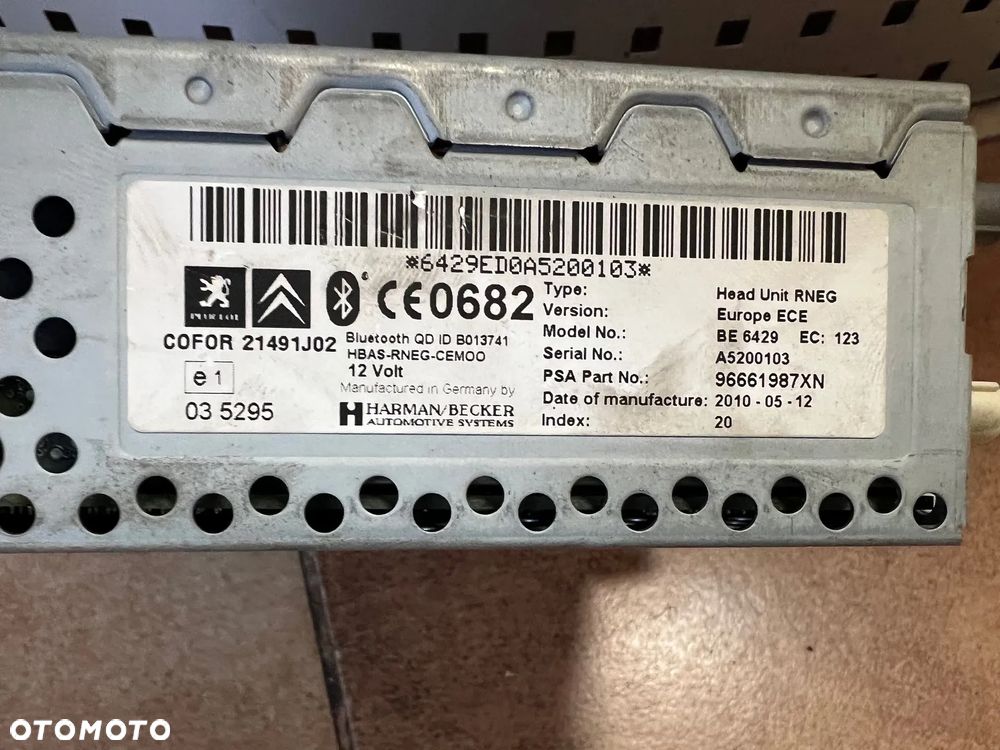 RADIO NAWIGACJA NAVI PEUGEOT CITROEN 96661987XN - 4