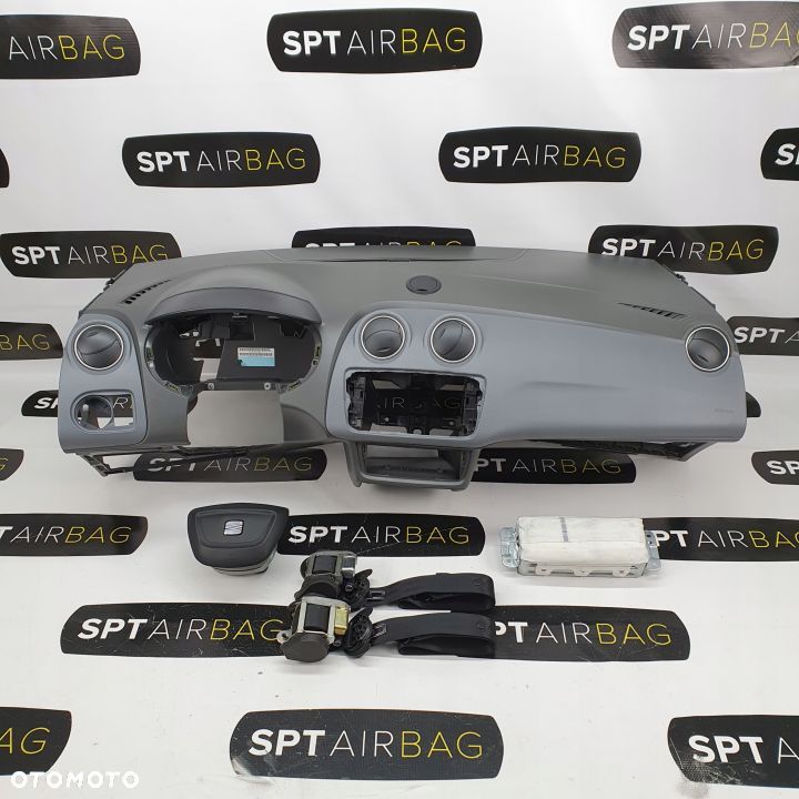 SEAT IBIZA 6J IV AX2 DESKA ROZDZIELCZA KONSOLA KOKPIT PULPIT PODUSZKI AIRBAG AIR BAG PASY KIT SET - 1