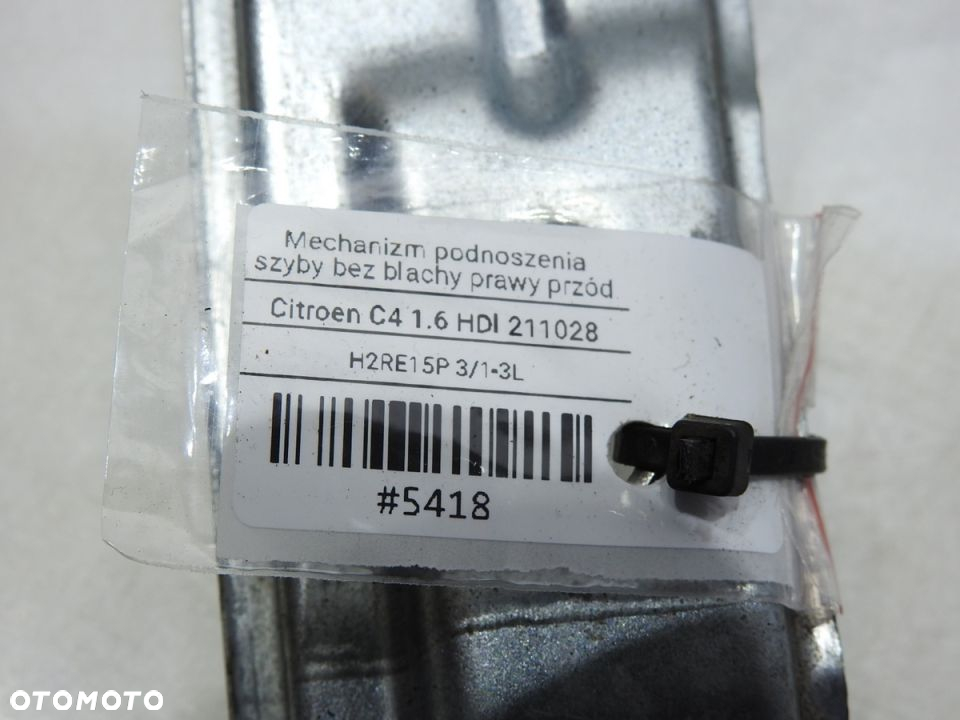 MECHANIZM PODNOŚNIK SZYBY PRAWY PRZÓD CITROEN C4 - 8