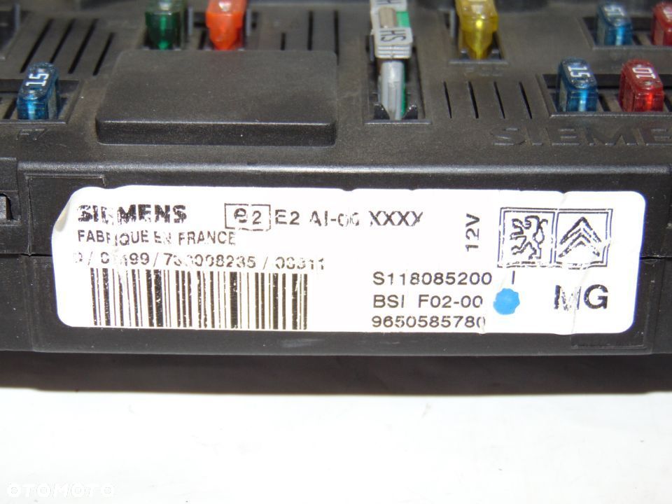 Moduł sterownik BSI S118085200I 9650585780 Citroen C2 C3 , 02-09r - 6