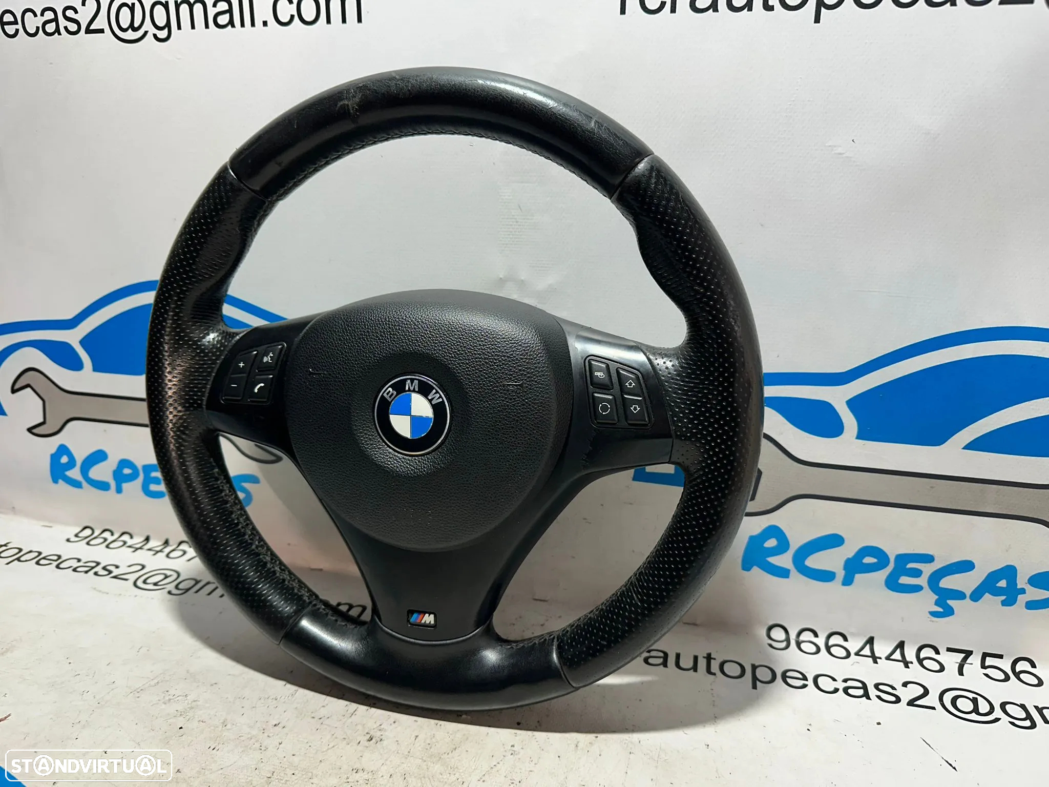 .Volante Multifunções Comandos Original BMW Pack M Serie 1 3 Pele Perfurada 7839075 - 2