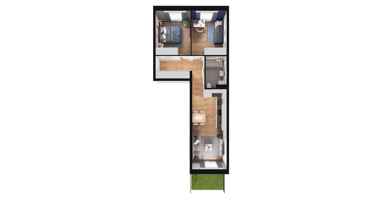 3-pokojowe mieszkanie 50m2 + ogródek Bez Prowizji - Pełny obrazek: 3/23